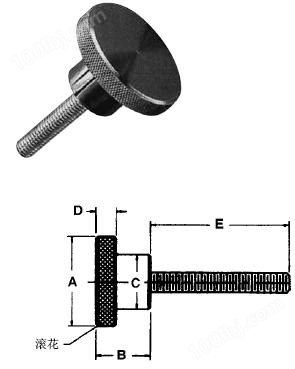 钢制滚花控制旋钮(带螺栓)